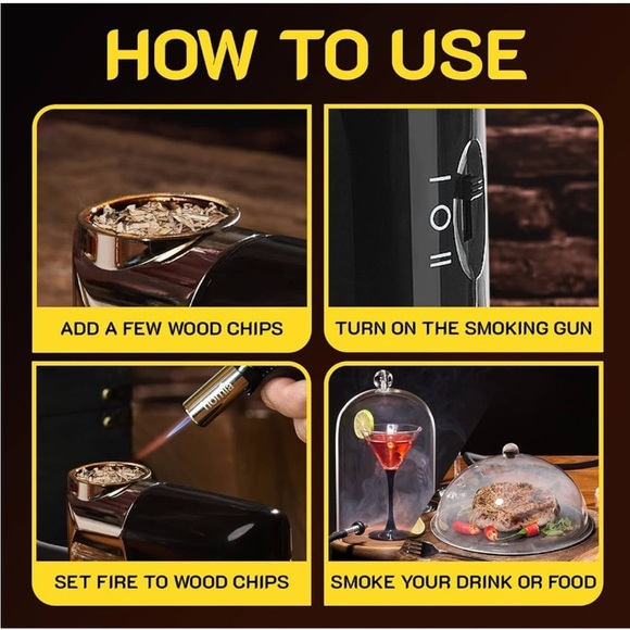 Homia Cocktail Smoker Kit - Whiskey Smoker Kit - Smoke Infuser - Universal Kit - Picture 3 of 8